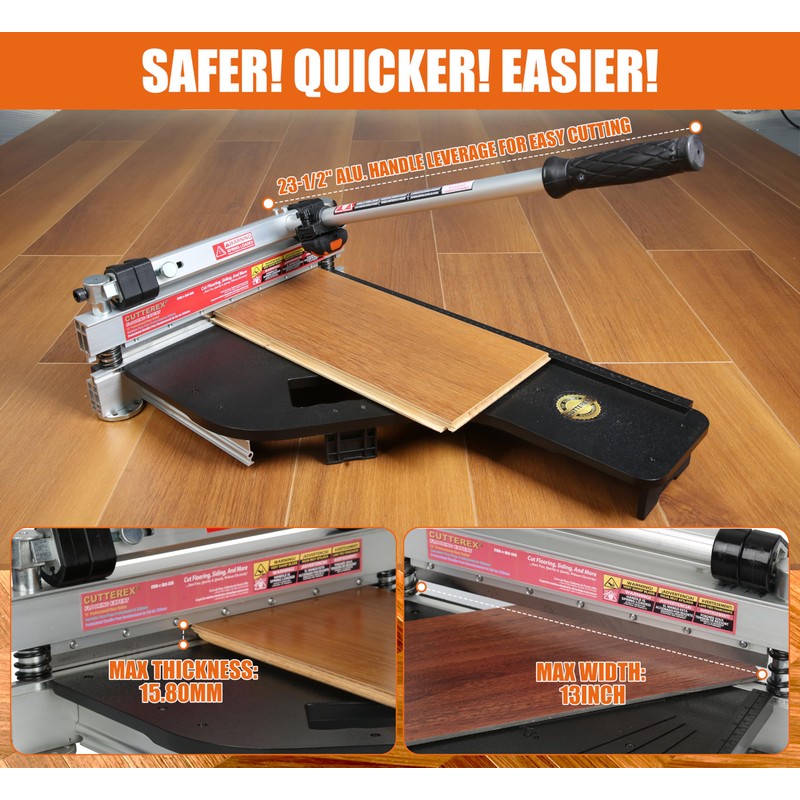 Laminate Floor Cutter, 13” Vinyl Floor Cutter with Wheels –
