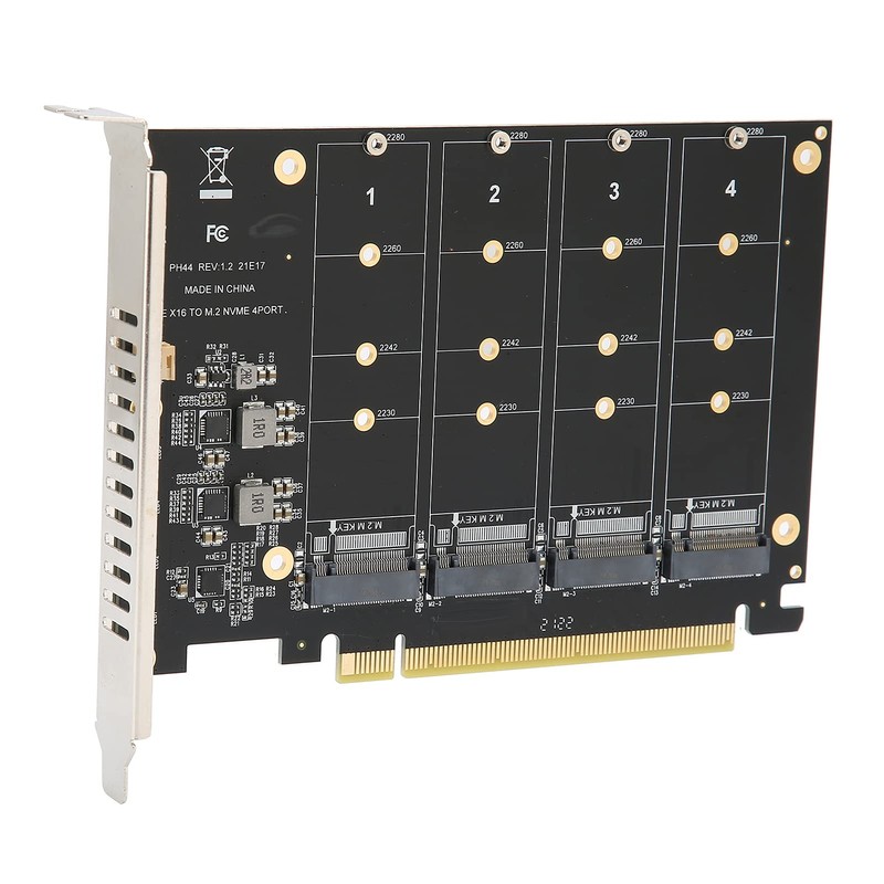 M.2 PCIE Adapter, Adapter Card 4 Ports M.2 NVMeSSD to