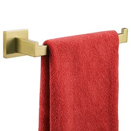 KOKOSIRI Towel Bar Gold Hand Towel Holder for Bathroom Kitchen Hardware Stainless Steel Wall Mounted, Brushed Gold, B3003BG