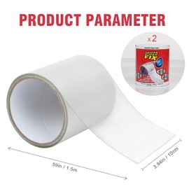 2 Rolls Clear Caulk Tape, Maveek Self Adhesive Sealant Strip 4 Inches x 5 Feet (1.65 Yards) Heavy Duty PVC Sealing Tape Waterproof for Bath Tub Shower Kitchen Wall Pipe Repair Industrial Duct Tape