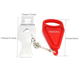 FAFEFC 2 Portable Door Lock for Travel, Apartment, Hotel Travel Door Lock, Anti-Theft Padlock, Metal Lock, Home Security Door Lock Device (First Generation) Red