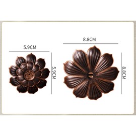 YUEMING Brass Lotus Holder Lotus Incense Stick Holder Cone Incense Burner with Ash Catcher, 6 Holes Lotus Censer for Home Office Tea House Accessories