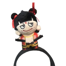 Women'S Plush Headband Nezha Dolls AoBing Doll Funny Cute Headbands Hair Accessories Hairpin Hairbands Girls' Dragon Headwear (Rot, Standard)