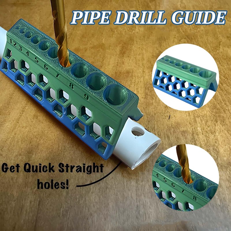 2Pack Pipe Drilling Guide Block - 3D Printed Handheld Drilling