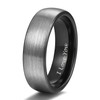 TRUMIUM 6mm Men's Tungsten Wedding Bands Black I Love You