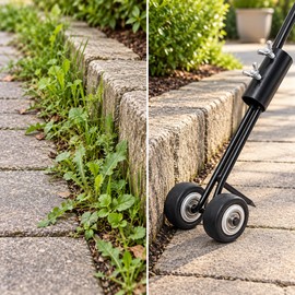 Stand Up Weed Puller for Garden Weeding – Wheeled Root Removal Tool for Lawns, Courtyards, Paths & Crevices