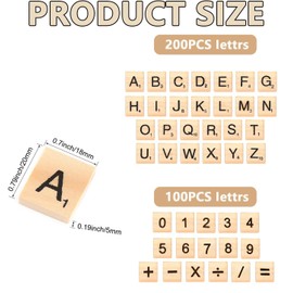 300 Pieces Wooden Letters and Wooden Numbers, Wooden Letters for Crafts for Learning, DIY Craft Projects, Board Games (Letters + Numbers)