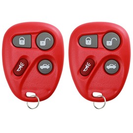 KeylessOption Keyless Entry Remote Control Car Key Fob Replacement for 25695954, 25695955 -Red (Pack of 2)