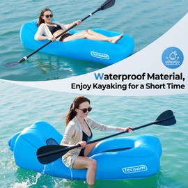 Tecoom Inflatable Lounger Couch Air Sofa Hammock, Waterproof Blow up Beach Chair, Glamping Accessories for Adults Kids Camping, Hiking, Traveling, Movies Night, Music Festivals, Indoor Outdoor Matches