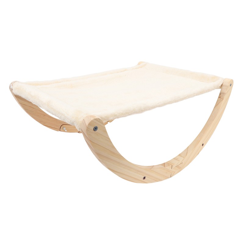 Wooden Cat Hammock Foldable Antislip Easy To Assemble Elevated Pet