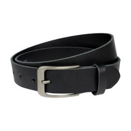 Vascavi® leather belt made of cowhide leather, 3.5 cm wide and approx. 0.3 cm thick, real leather belt, made in Germany, can be shortened for men and women #3,5-0001 - Black
