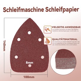 MANICAF Sandpaper Triangle Sander, Pack of 20 Sandpaper Wood, Delta Sandpaper Sandpaper Grits 240, Sandpaper Velcro 140 mm x 100 mm Sanding Sheets for Sanders