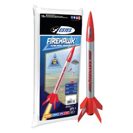 Estes 804 Firehawk Rocket-Building Kit, Beginner Flying-Rocket-Model Kit for Ages 10+