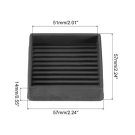 QUARKZMAN Furniture Pads, 4 Pieces 2 x 2 Inch - Square Rubber Floor Protectors for Chair Legs, Non-Slip Furniture Glides with Non-Slip Strips for Wooden Floors (Black)