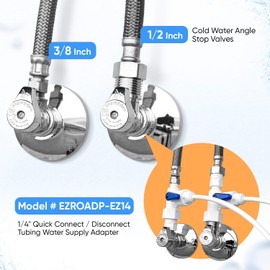 WECO EZ RO Universal Water Supply Adapter - 1/4" Outlet - Quick Connect Valve for Water Filter Systems - Lead-Free and Leak-Free