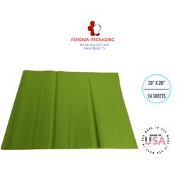 Oasis Green Tissue Paper Squares, Bulk 24 Sheets, Premium Gift Wrap and Art Supplies for Birthdays, Holidays, or Presents by Feronia packaging, Large 20 Inch x 26 Inch