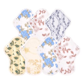 Cloth Napkins, NO 6, Organic Cotton, Set of 7, V06 Go Embroidery, Premium Material