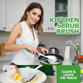 Destoriz 7 Pack Kitchen Brush Cleaning Set - Heavy Duty Household Scrub Brush Kit | Easy Grip Scrub Brush | Big Job Kitchen Brush | Dual Sided Tile & Grout Brush | 3 Different Brushes Included