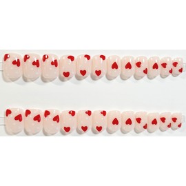 Little Bit O' Love Narrow Width Glossy Extra Short Square Press On Nails - 24 Pieces - Artificial Nails - Valentine's Day Nails