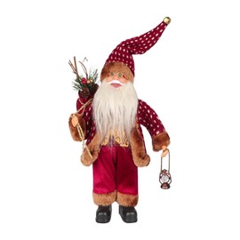 Christmas Standing Santa Claus Doll 11.8 Inch Standing Santa Claus Figurine Christmas Party Santa Standing Figure Doll Ornaments Home Indoor Table Window Novelty Christmas Decoration for Holiday Party