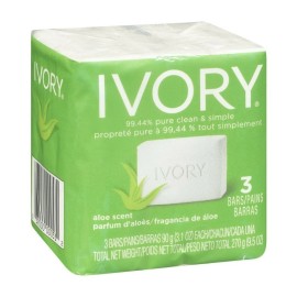 Ivory Bar Soap 99.44% Pure Clean & Simple Soft Smooth Skin Aloe Vera Scent 3ct