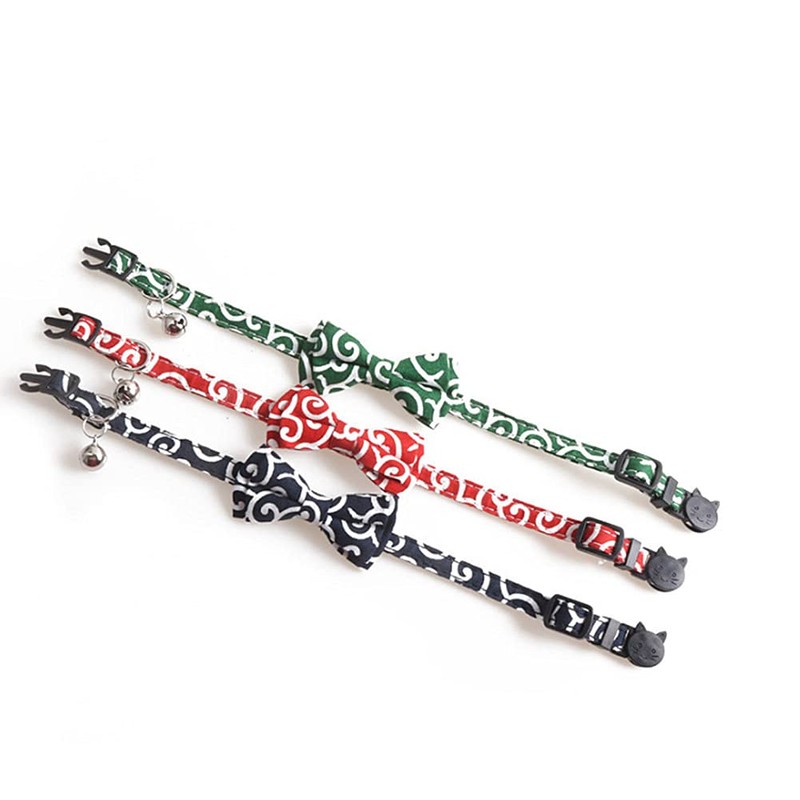 Kitten Collar, Cat Collar with Buckle and Bell, Adjustable Collar