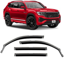Voron Glass in-Channel Extra Durable Rain Guards for Volkswagen Atlas 2018-2025, Window Deflectors, Vent Window Visors, 4 Pieces - 200256