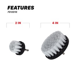 Maxshine 2" & 4" Universal 2-Piece Soft Leather Drill Brush Attachment Set – Professional Detailing for Leather, Fabric, Delicate Carpets & Convertible Tops – Gentle Cleaning Tool