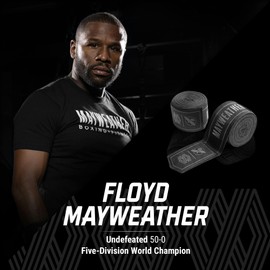 Hayabusa Mayweather Stretch Hand Wraps for Men and Women, 180 inches - Black