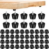 50 Niveladores para Muebles, Almohadillas de Goma Negras con Tornillos