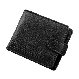 AdiStylinno Wallet for Men, PU Leather Bifold Wallet Minimalist Credit Card Holder with 1 Coin Pocket 5 Card Slot 2 Cash Slot (Black)