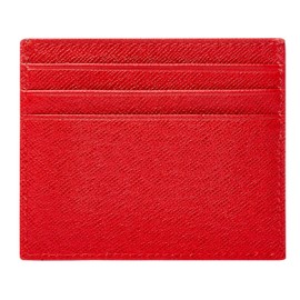 Bigardini Slim Minimalist Leather Card Wallet For Men & Women - RFID Blocking Leather Card Holder Wallets, Scarlet Red, Minimalist