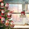 10-Piece Flat Wooden Santa Christmas Ornaments for Tree Decorating –