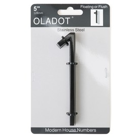 5" Stainless Steel Floating House Number, Metal Modern House Numbers, Garden Door Mailbox Decor Number with Nail Kit, Coated Black, 911 Visibility Signage (1) | OLADOT