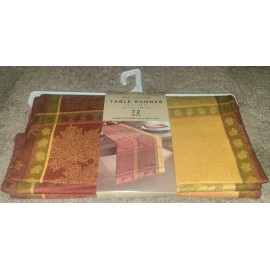 Bed Bath Beyond Pumpkin Grid Jacquard 72-inch Autumn Fall Table Runner