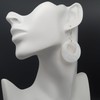 THEPRETTYBITS White Mother Of Pearl Hoop Earrings, Long Dangle Drop,