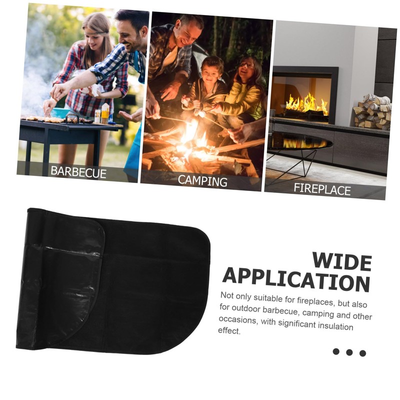 IWOWHERO Fireproof Fireplace Mat Durable Half Floor Protector for Indoor