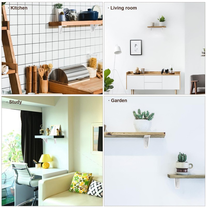 SPOROOT Shelf Bracket White Triangular Support Angle Shelf Bracket 75