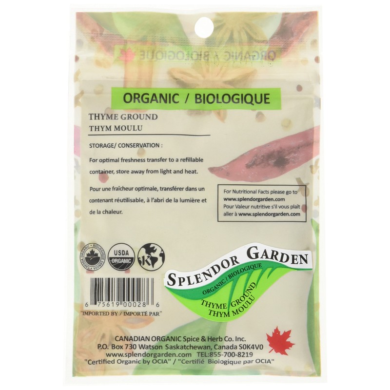 Splendor Garden organic Thyme Ground,20.0 Gram