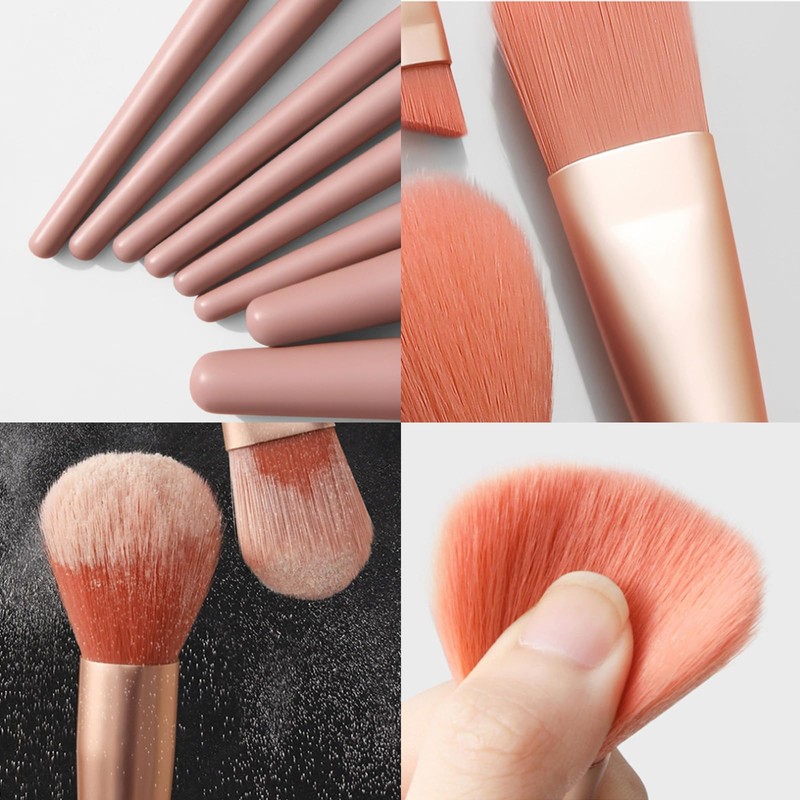 HAPVITAL Makeup Brush Set, 8 Piece Makeup Brushes, Premium Fiber