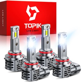 TOPIK 9005/HB3 9006/HB4 Light Bulbs Combo, 6500K White 800% Super Bright 9005 9006 Halogen Replacement Fog Light Bulbsor Off-Road Bulbs, Plug & Play, 4PCS