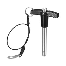 DTGN 8mmx50mm(DxL) T-Handle Quick Release Pin Components Great for Quick Connections and Hook-ups 304 Stainless Steel Ball Lock Pin with Push Button Black/Silver Tone