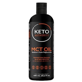 MCT Oil 480 ml Keto Authority | 32 servicios por empaque | 95% C8 y C10 | Gluten Free | Vegan | NON GMO | Paleo Safe | Soy Free | 100% de Coco | MCT Importado | Sin olor | Sin Sabor | Ideal para Dieta Keto.