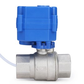 Motorized Ball Valve- 3/4" Stainless Steel Ball Valve with Full Port, 9-24V AC/DC and 2 Wire Auto Return Setup, Normally Open by U.S. Solid