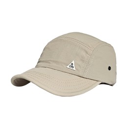 howkuhat Quick Dry 5 Panel Hat Waterproof Sports Sun Hat Short Brim Peaked Baseball Cap Summer UV Protection Breathable for Outdoor Hiking Camping(UK, Alpha, One Size, M, Beige)