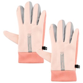 Lotsdonxia Winter warm touch screen gloves Anti-cold padded sports cycling gloves Suitable for outdoor, skiing, cycling, and other sports（Pink）