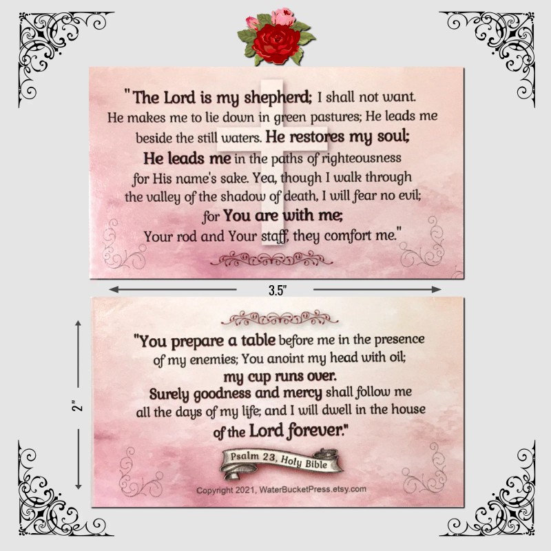 YooHooLady Pocket Scripture Cards Psalm 23, The Lord is My