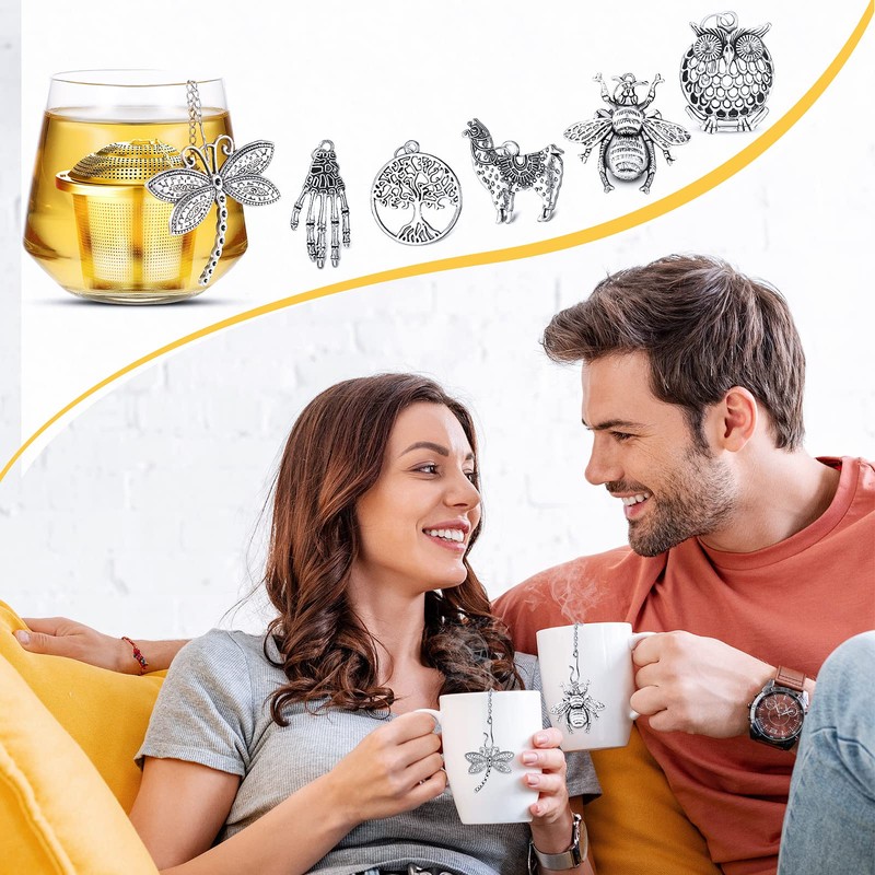 Retro Style Tea Leaf Mesh Strainer Infuser Set - 6