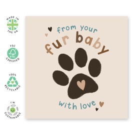 Central 23 - Cute Birthday Card for Dog Owners - 'From Your Fur Baby' - Sweet Birthday Card for Pet Owners - Fun Birthday Card for Dog Mom Cat Mom Dog Dad - Comes with Fun Stickers