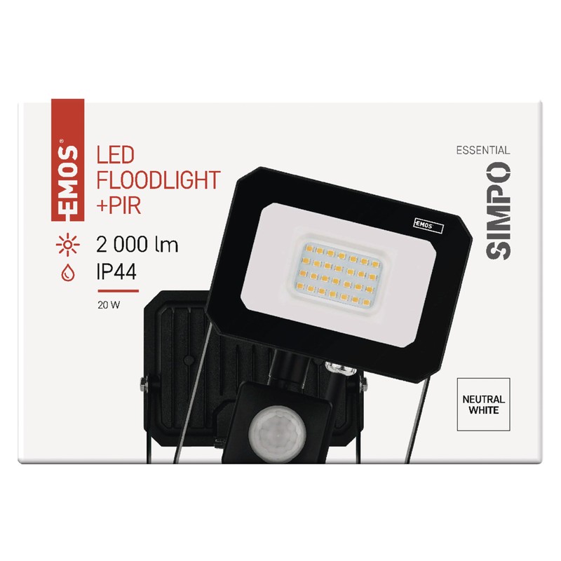 EMOS SIMPO LED Spotlight 20 W with Motion Sensor Waterproof